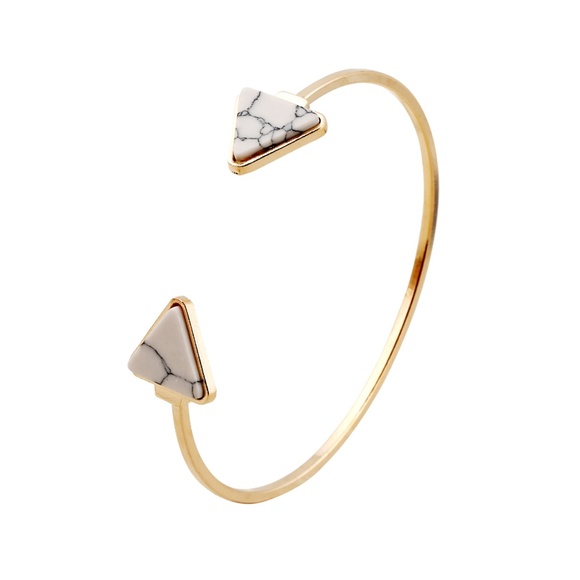 MBM Unlimited Jewelry - Gold Marble Triangle Cuff Bracelet